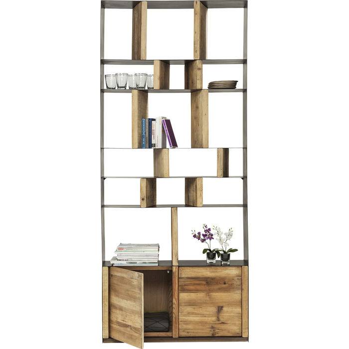 BIBLIOTHEQUE STONE en bois recyclé et métal 